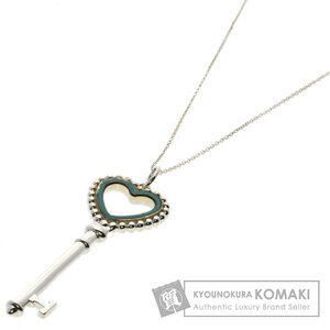 Tiffany Co beaded heart key necklace silver